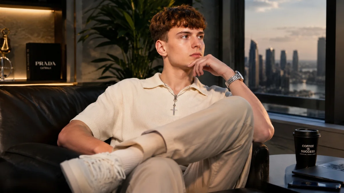 Clix Net Worth lifestyle image showcasing the popular streamer relaxing in a modern luxury apartment with a stylish and successful lifestyle.