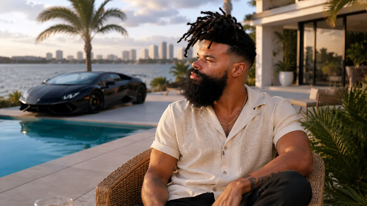Damon Darling relaxing at a luxury waterfront property, showcasing the lifestyle and success connected to Damon Darling Net Worth. 