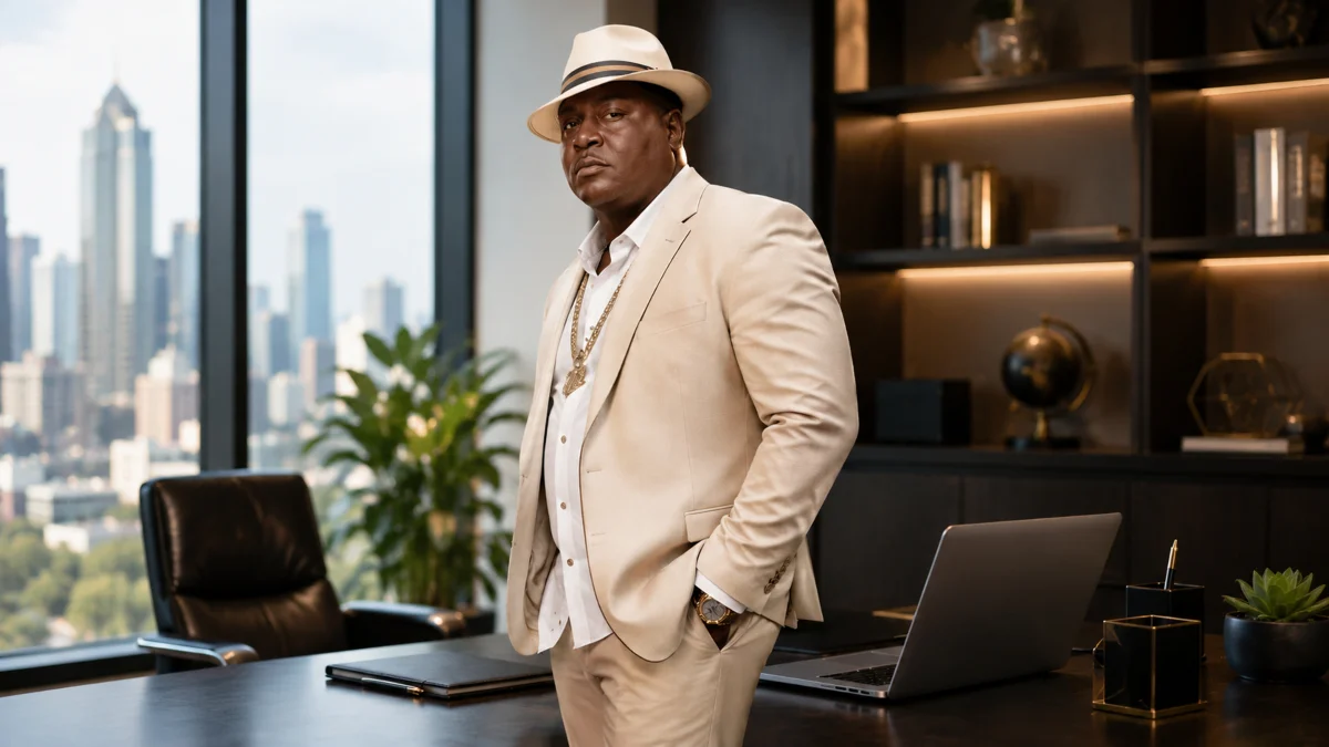 Trick Daddy in a modern office representing business ventures and entrepreneurship for the Trick Daddy Net Worth