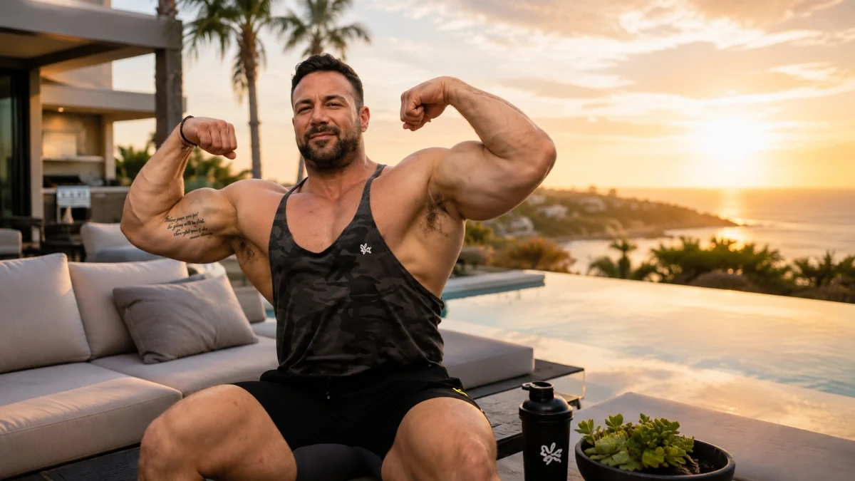 Noel Deyzel Net Worth personal life and luxury lifestyle by the pool with an ocean view