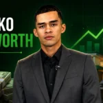 Sneako Net Worth showing Sneako in a suit with money, luxury car, mansion, and rising wealth chart.