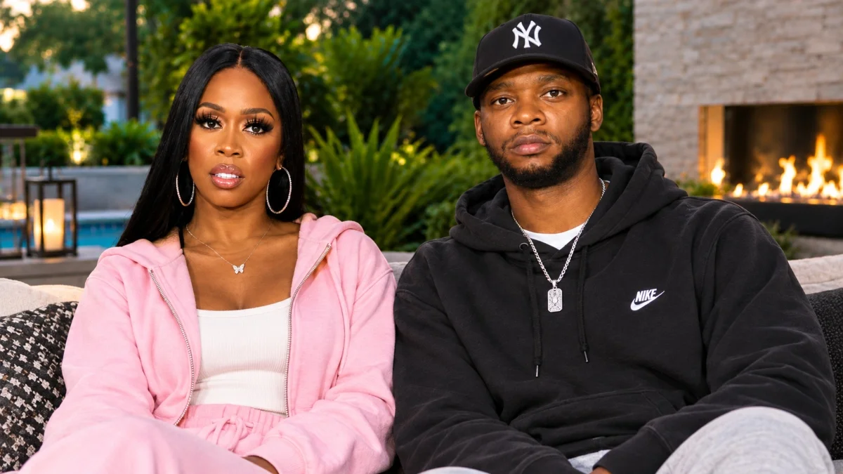Remy Ma Net Worth personal life photo showing the rapper with her partner in a relaxed outdoor setting.