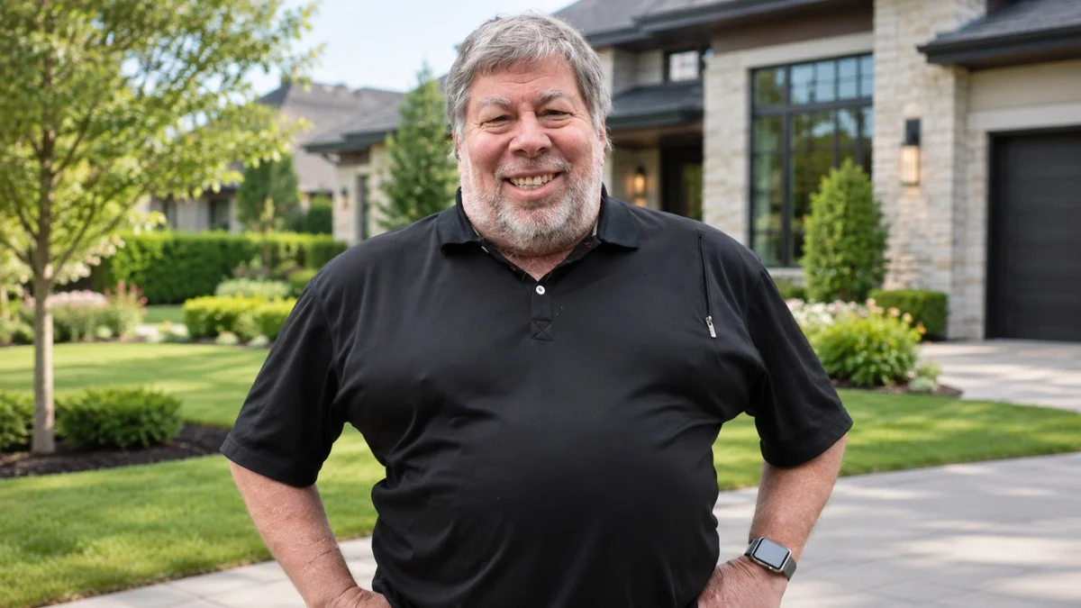 Steve Wozniak Net Worth – Apple co-founder Steve Wozniak standing outside a modern home.