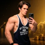 Will Tennyson Net Worth represented by fitness, financial growth chart, gold coins, and wealth symbols